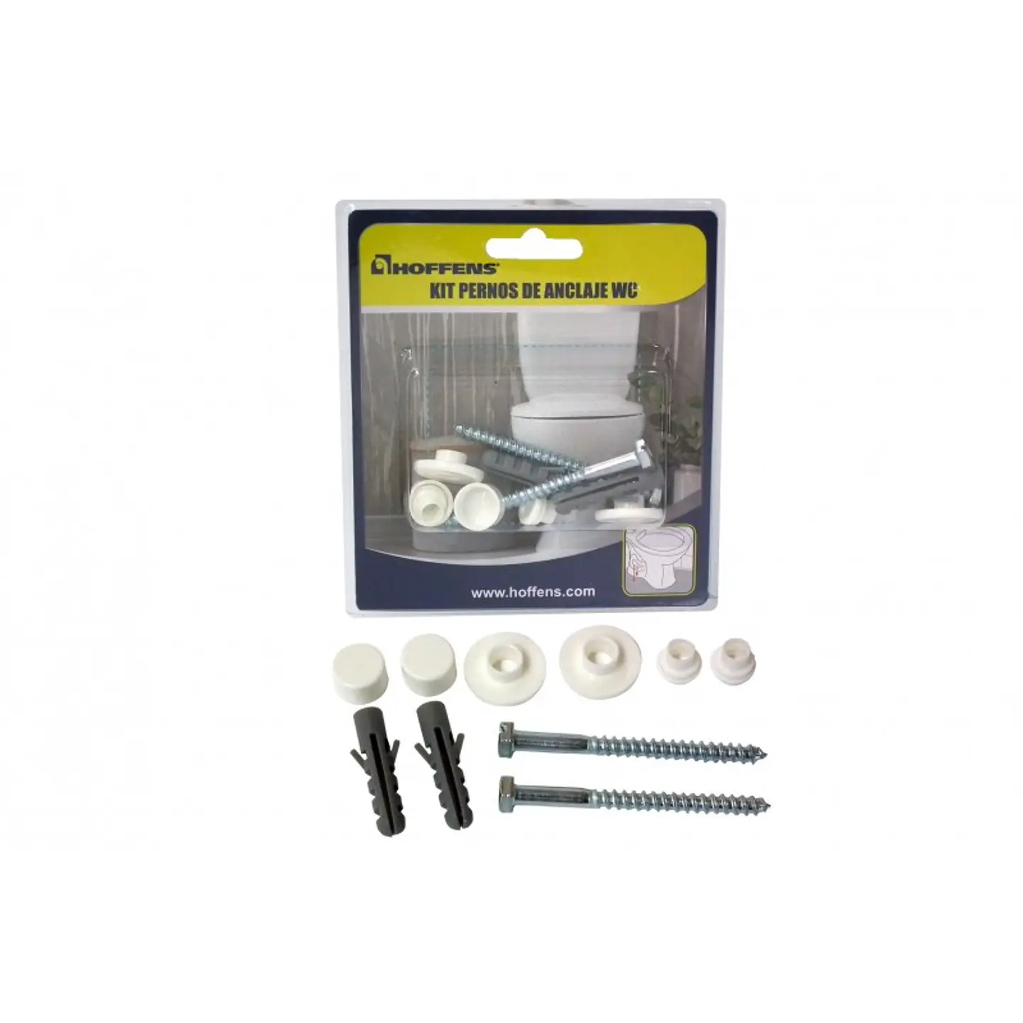 Kit Pernos Anclaje WC Blister Hoffens 2