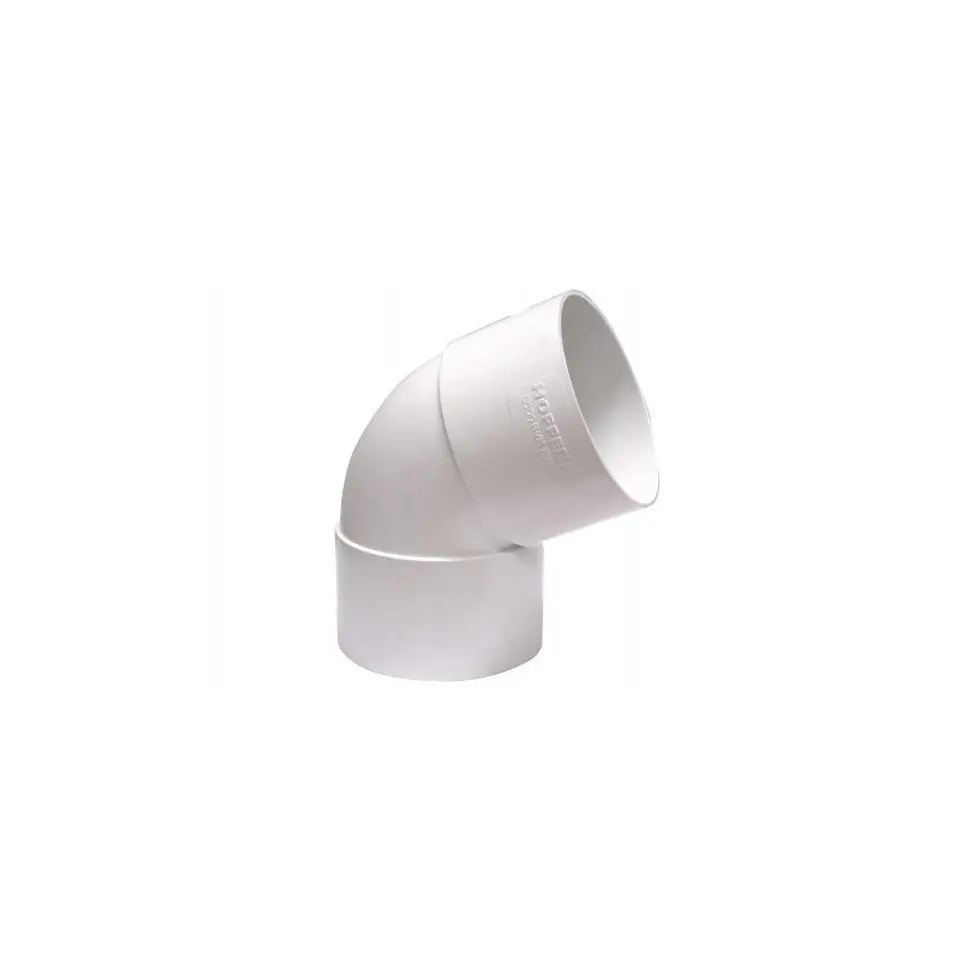 B80 Codo Canaleta H-h Blanco 80 mm x 65° Hoffens 1