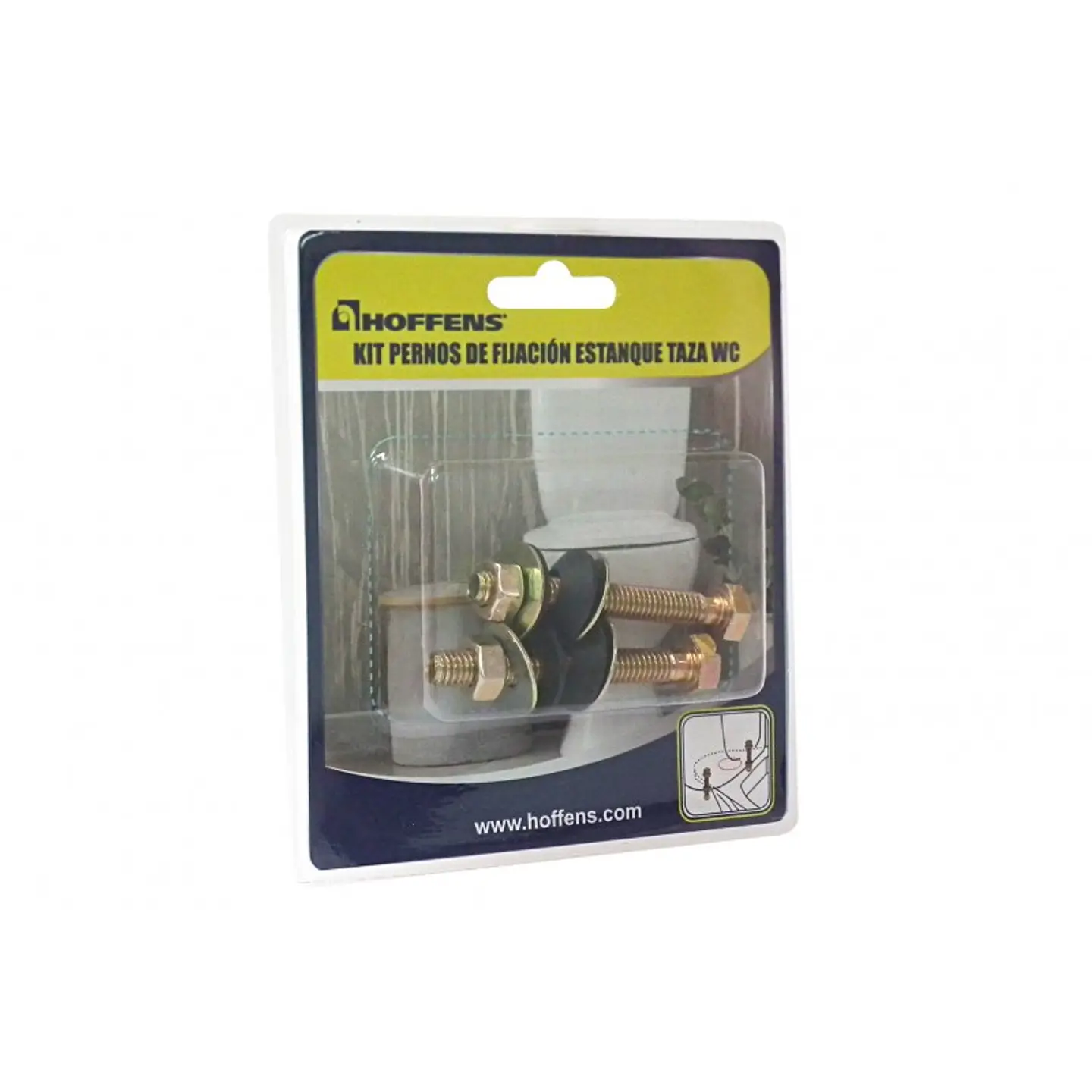 Kit Pernos Fijación Plastico Estanque Taza WC Bolsa Hoffens 1