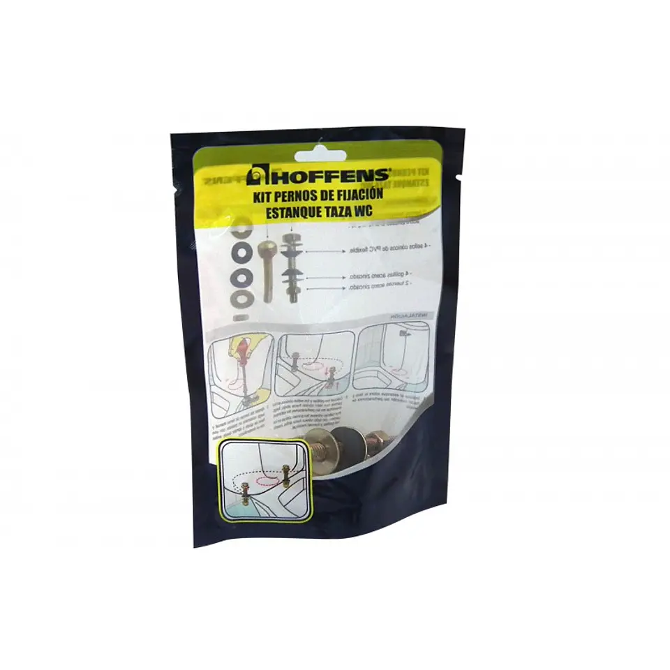 Kit Pernos Fijación Metal Estanque Taza WC Blister Hoffens 1