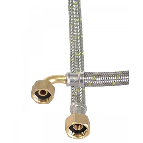 Flexible Gas Hi-hi 1/2 x 1/2" con Curva x 60 cm. Hoffens