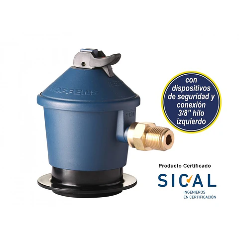 Regulador de Gas Licuado para Cilindro 5, 11 y 15 Kgs. Hoffens