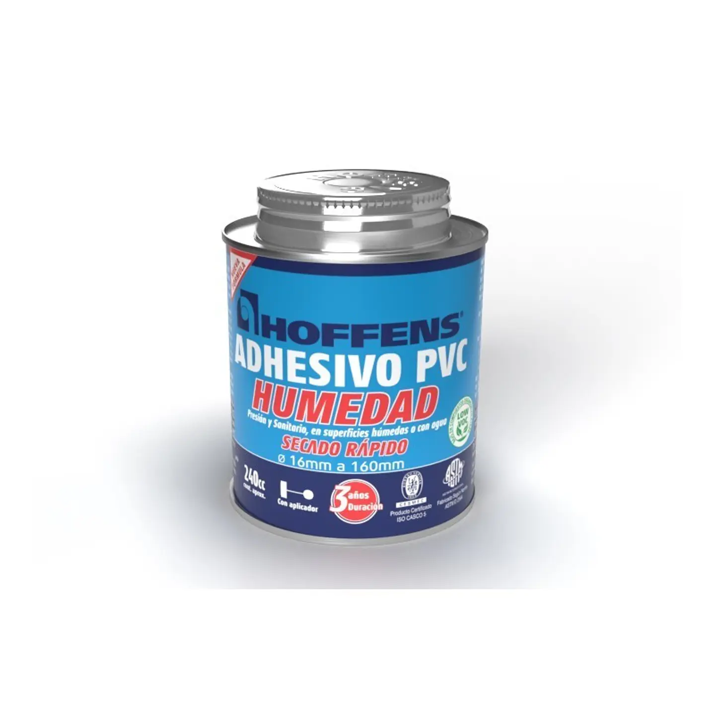Adhesivo PVC Hoffens 60 C.c. Lata con Aplicador Low Voc 1