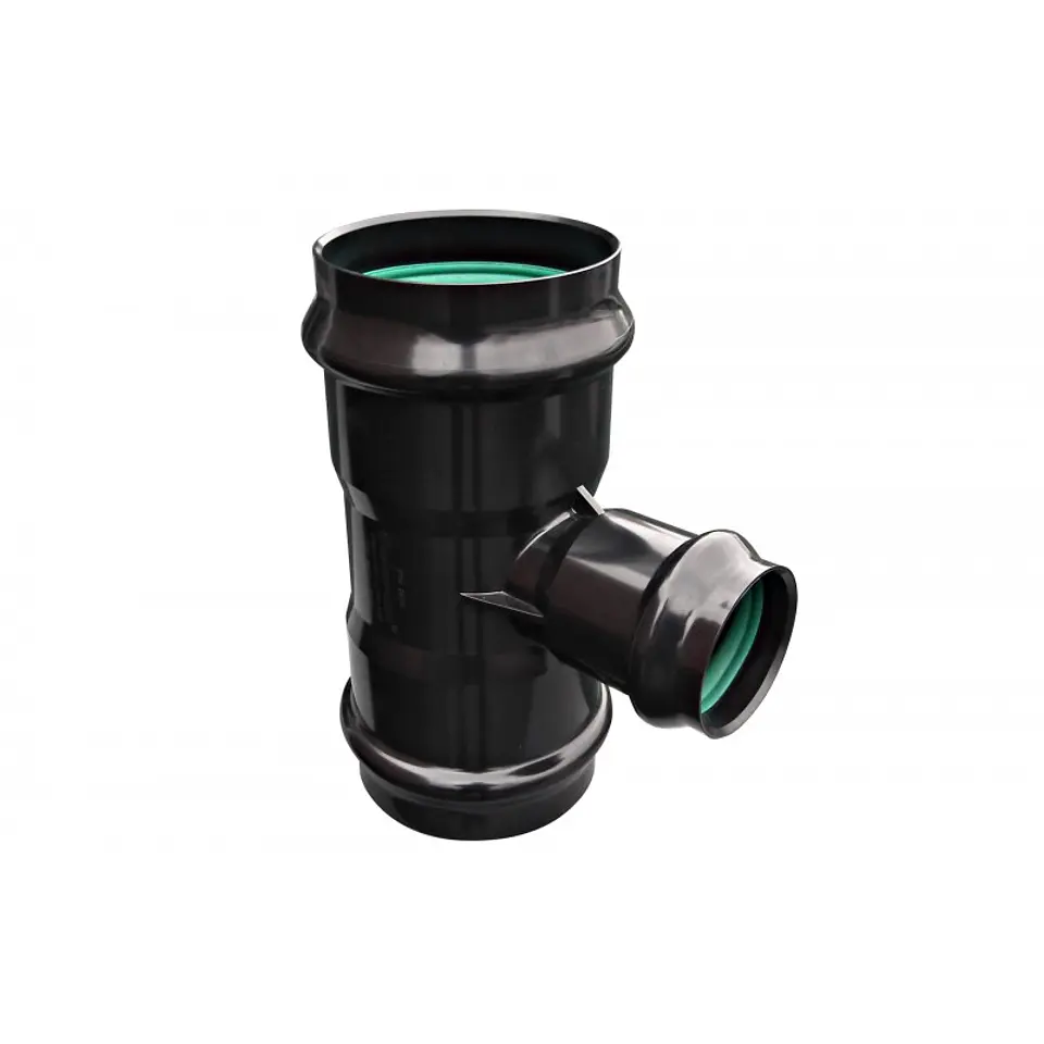 Tee Colector PVC SN-4 200X110 mm Inyectado Goma Verde Hoffens 1