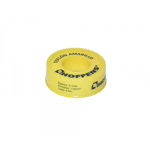 Teflón Amarillo 1/2" x 6,6 mts. Certificado Hoffens