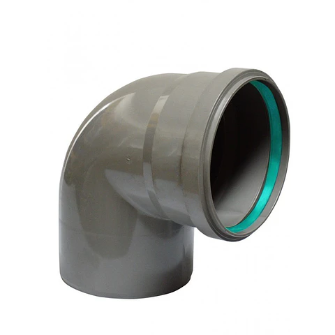 Codo Colector PVC 87,5º SN-4 200 mm Inyectado Goma Verde Hoffens