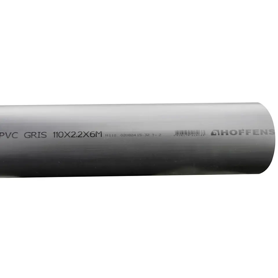 Tubo PVC Gris Oscuro 110 mm x 1 mts NO Certificado Hoffens 2