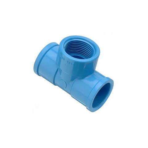 Tee Hi/hi PVC Presión 1 1/2" x 1 1/2" PN-10 Azul Reforzado Hoffens