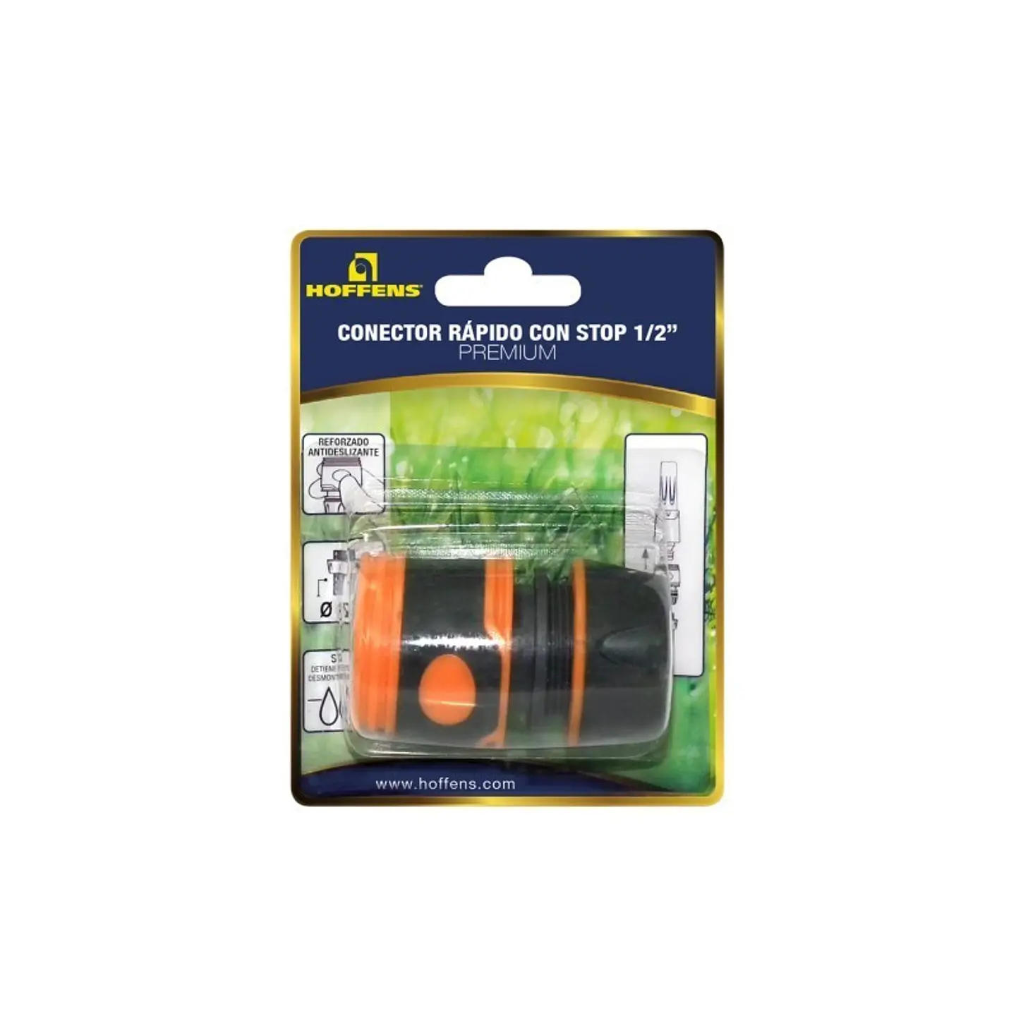 Conector Rapido con Stop 1/2 