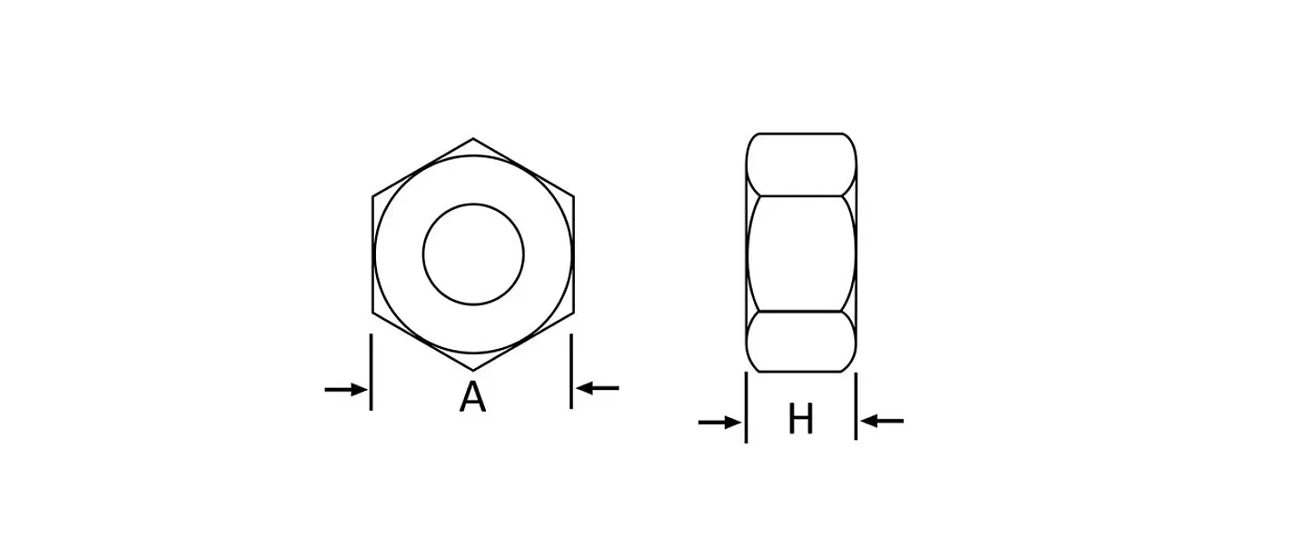 Tuerca Cocina Hexagonal Unc #5-40 (1/8