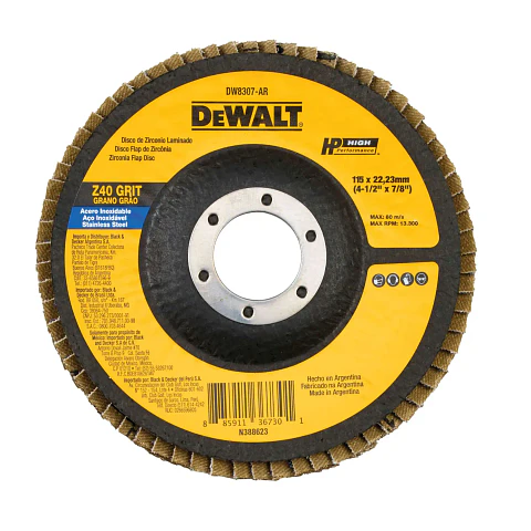 DeWalt Disco Flap Zirconia 115mm Z40 (Caja x 10) DW8307