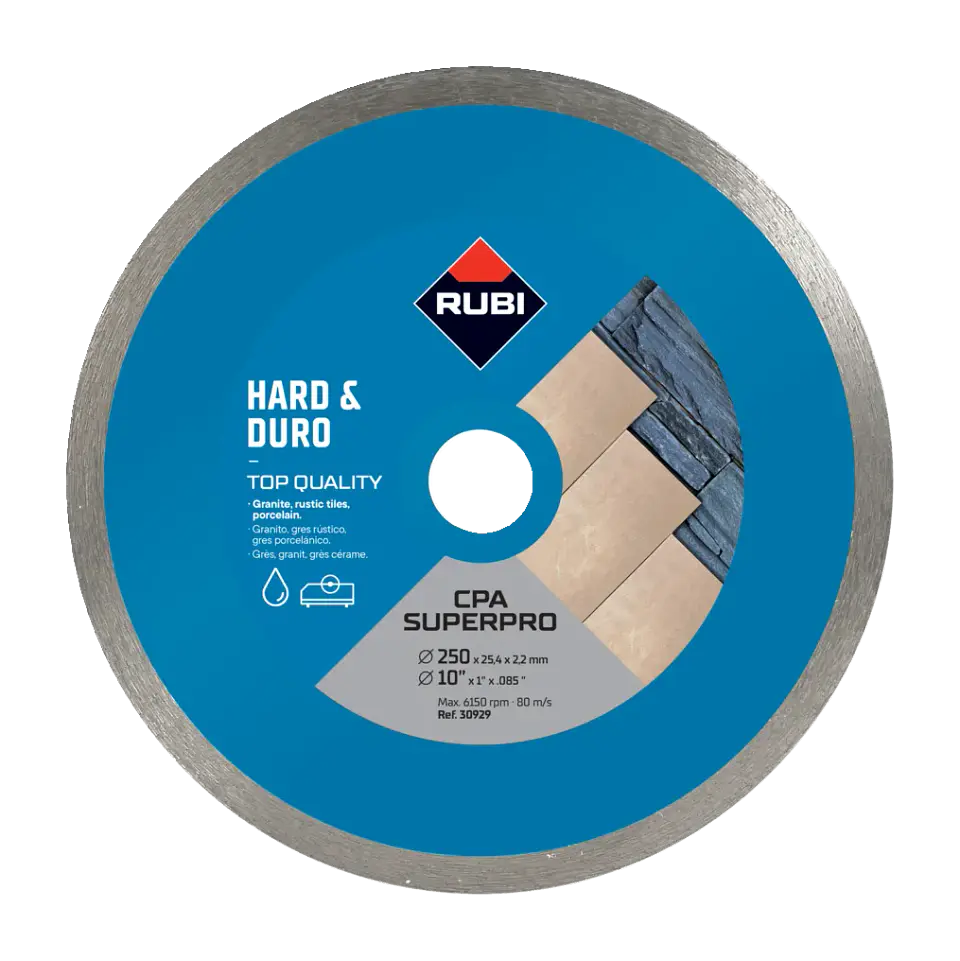 Disco Diamantado Continuo CPA 250 mm Superpro Piedra y Materiales Duros · Rubi 1