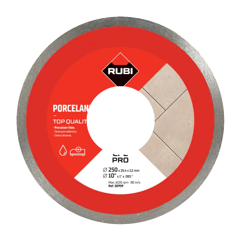 Disco Diamantado Continuo CPC 250 mm Pro para Porcelanato · Rubi