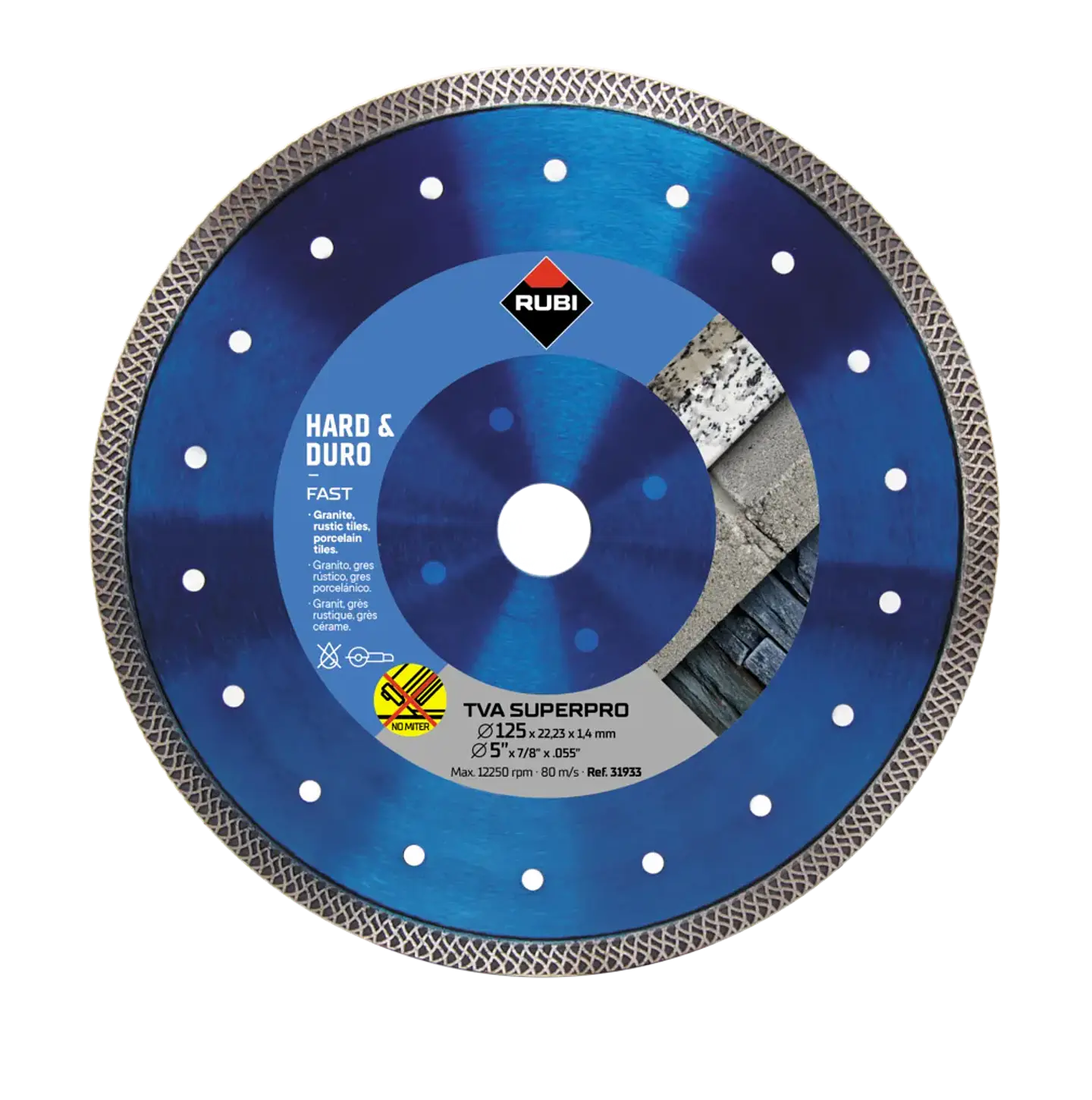 Disco Diamantado Turbo Viper TVA 125 mm Superpro para Piedra Corte en Seco · Rubi 1