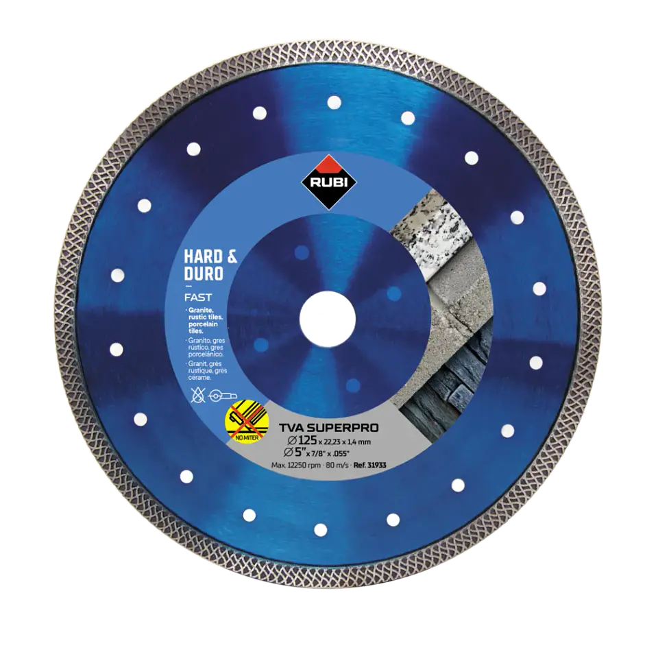 Disco Diamantado Turbo Viper TVA 125 mm Superpro para Piedra Corte en Seco · Rubi 1