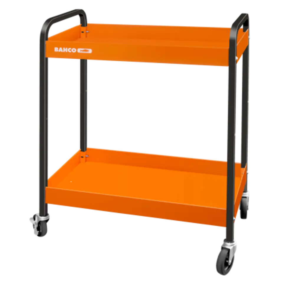 Carro naranja con dos bandejas de aluminio de 759 mm x 432 mm x 1025 mm Bahco 1470KC2 1