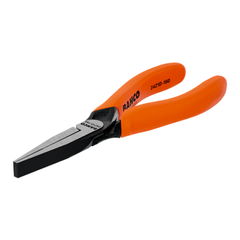 Alicates de boca plana y cabeza larga, con mangos monomateriales (140 mm) Embalaje industrial Bahco 2421 D-140IP