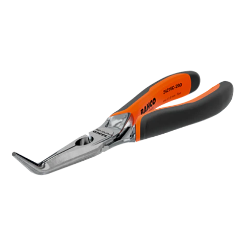 Alicates ERGO™ de boca semirredonda y punta curvada 45º, cromados, con mangos bi-materiales (200 mm) Embalaje industrial Bahco 2427 GC-200IP