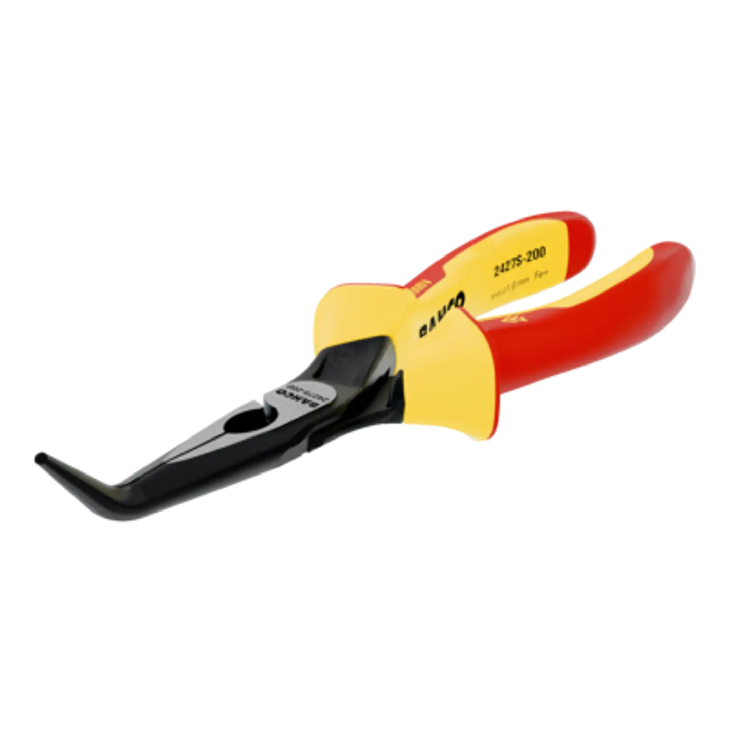 Alicates ERGO™ de boca semirredonda y punta curvada 45º, con mangos bi-materiales aislados (160 mm) Bahco 2427S-160 1