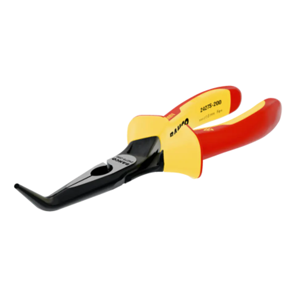 Alicates ERGO™ de boca semirredonda y punta curvada 45º, con mangos bi-materiales aislados (160 mm) Bahco 2427S-160 1