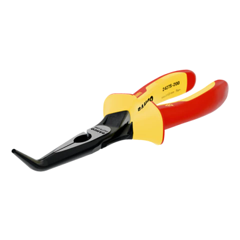 Alicates ERGO™ de boca semirredonda y punta curvada 45º, con mangos bi-materiales aislados (200 mm) Bahco 2427 S-200