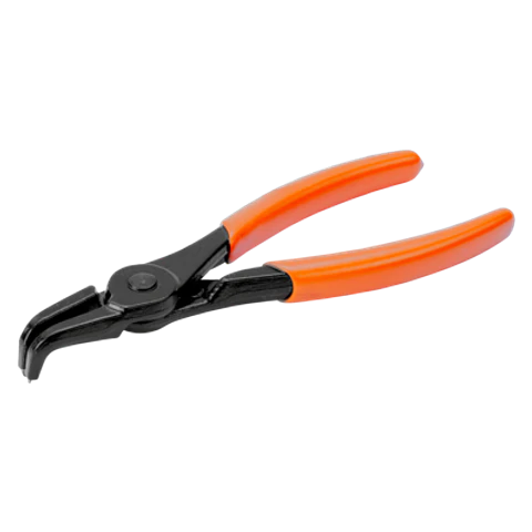 Alicates para arandelas interiores con mordazas curvadas a 90° y acabado fosfatado (180 mm) Bahco 2890-180