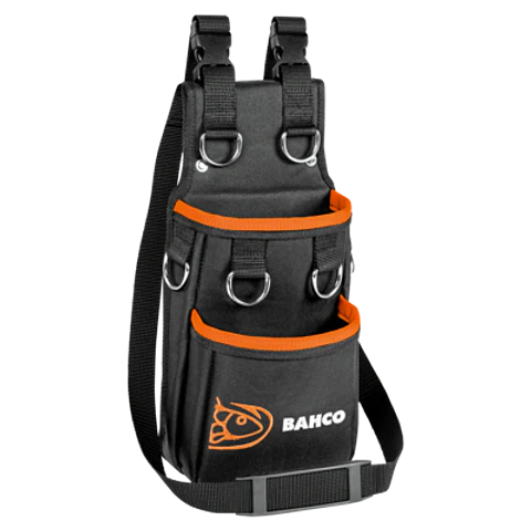 Bolsa con 2 bolsillos grandes y 6 anillas de seguridad para enganche del lanyard en trabajos en altura Bahco 3875-MHP6