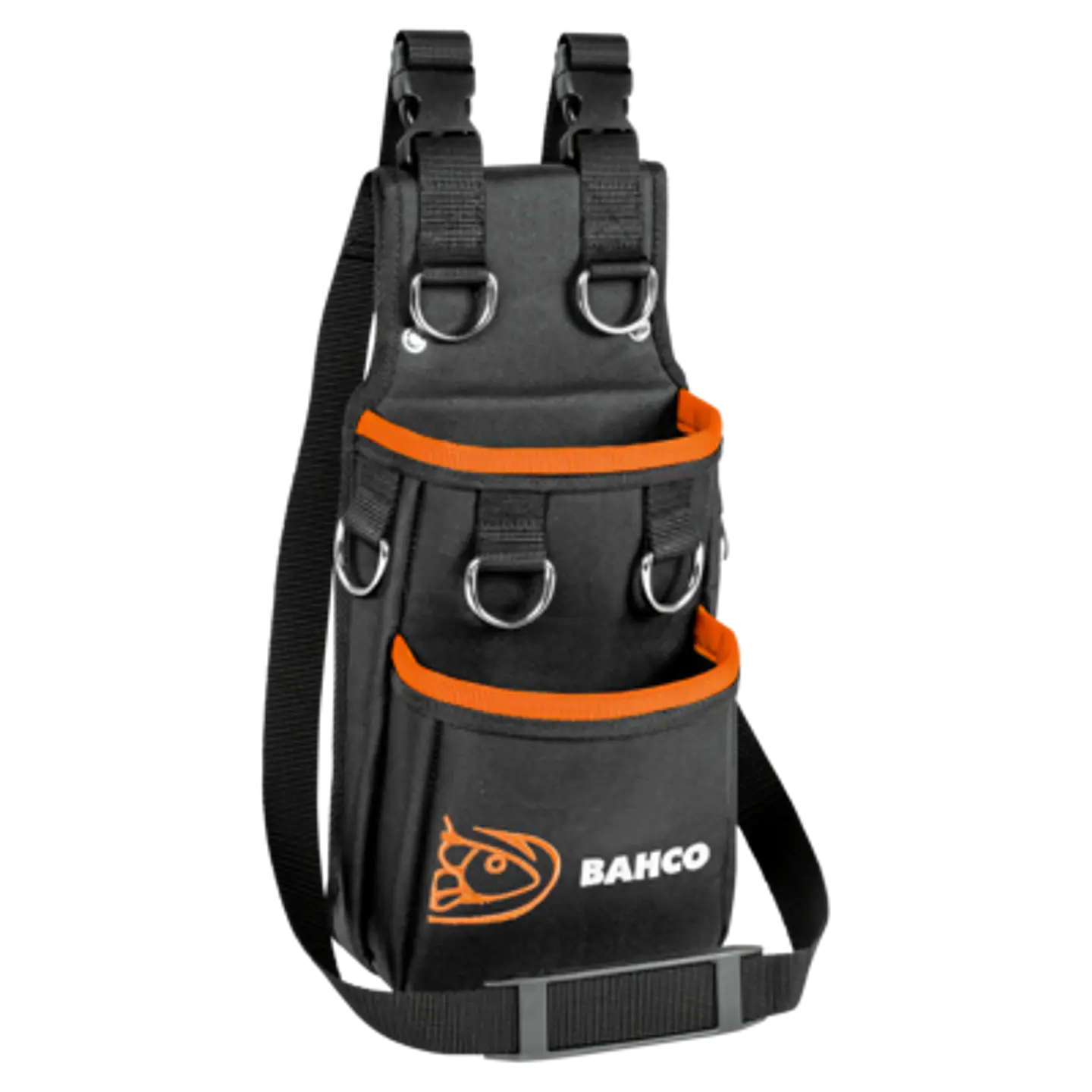 Bolsa con 2 bolsillos grandes y 6 anillas de seguridad para enganche del lanyard en trabajos en altura Bahco 3875-MHP6 1