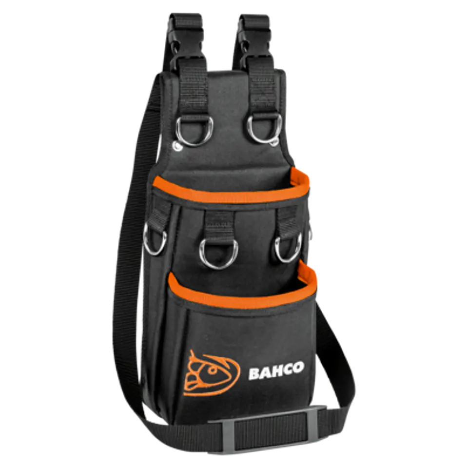 Bolsa con 2 bolsillos grandes y 6 anillas de seguridad para enganche del lanyard en trabajos en altura Bahco 3875-MHP6 1