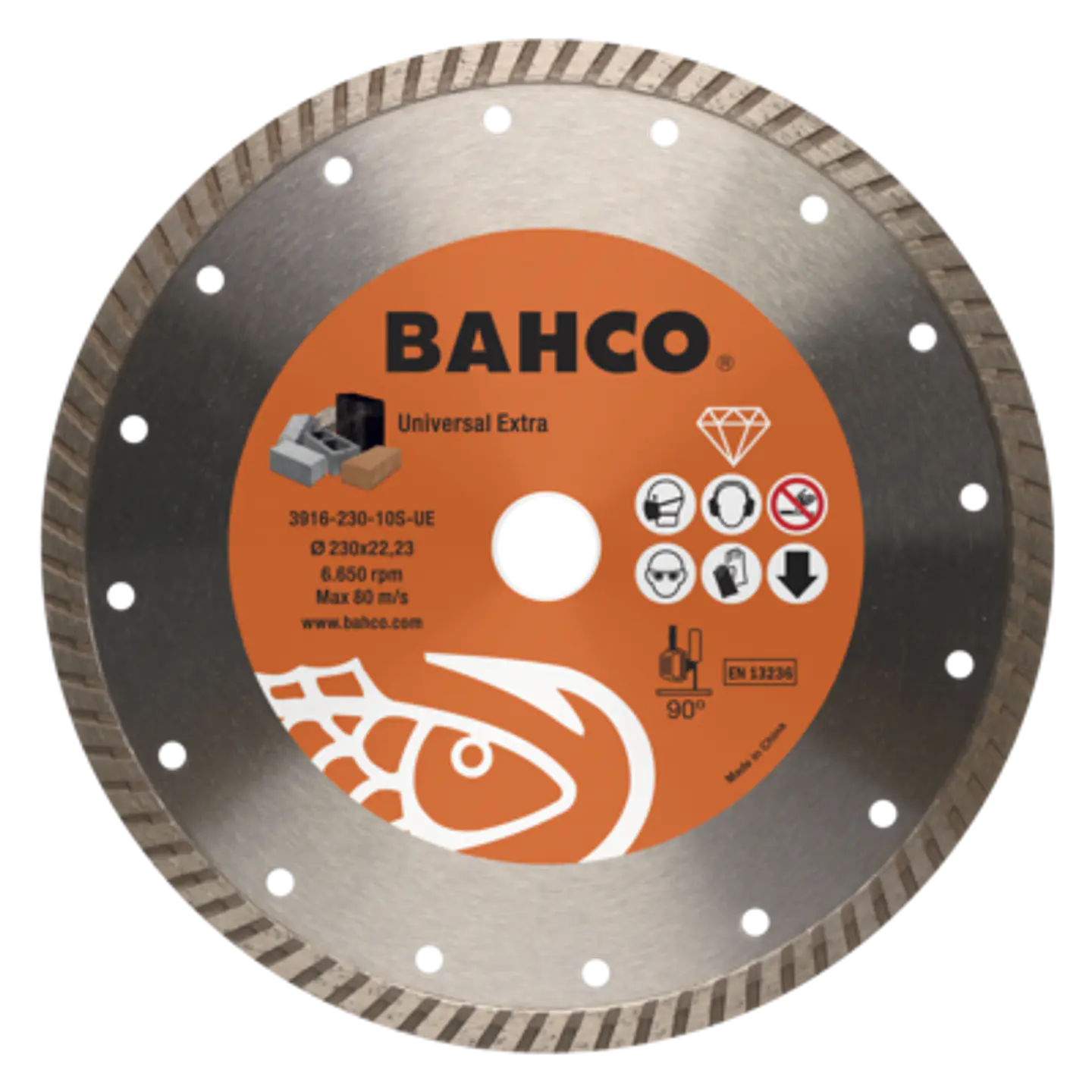 Discos abrasivos de corte de diamante para uso general en construcción 115 x 2.5 x 22.23mm Bahco 3916-115-10S-UE 1