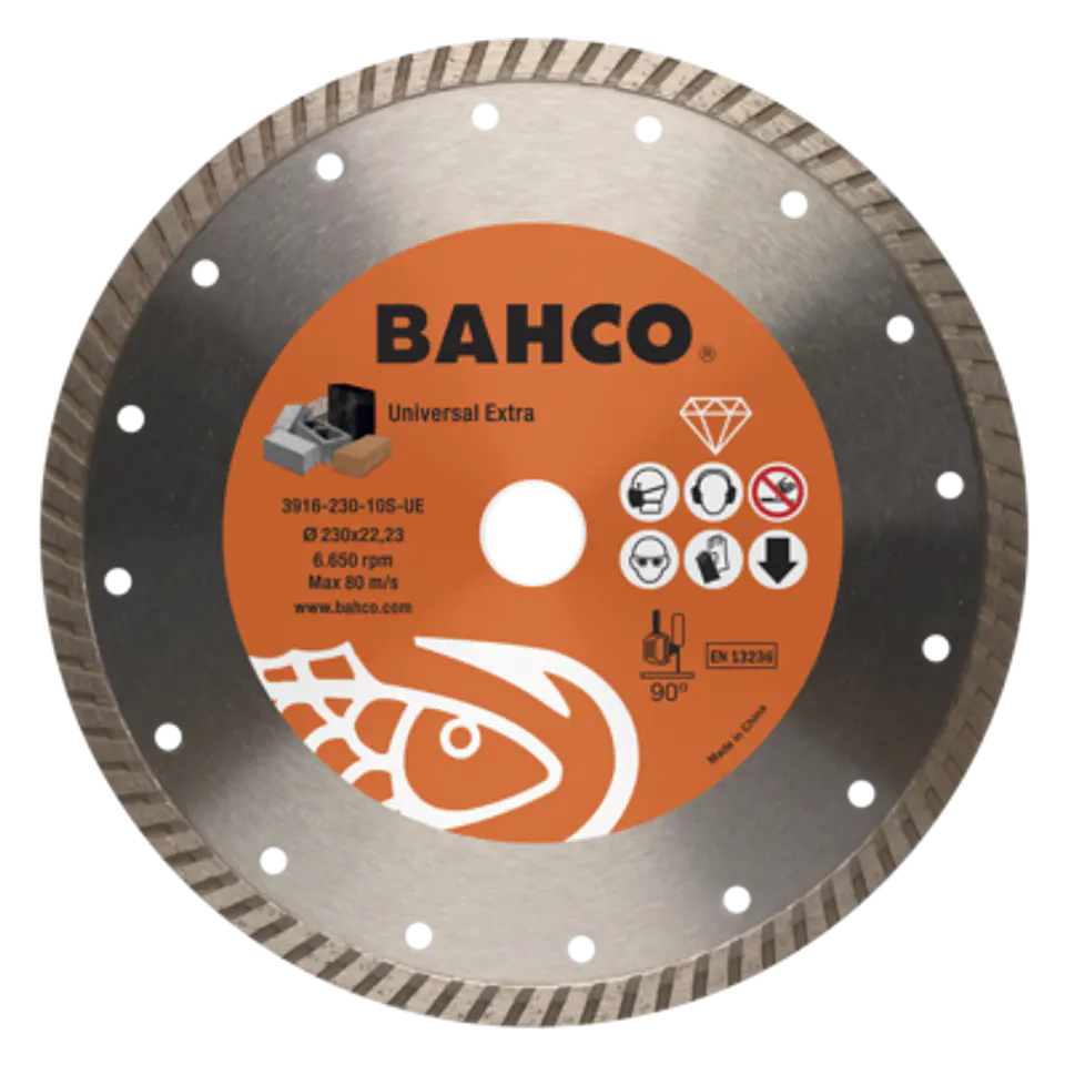 Discos abrasivos de corte de diamante para uso general en construcción 180 x 3 x 22.23mm Bahco 3916-180-10S-UE 1