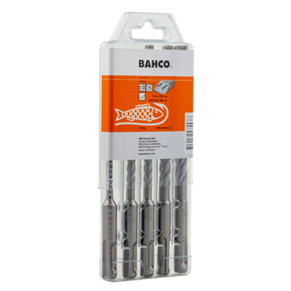 Juego de brocas para hormigón armado SDS + 4C (5 piezas) Bahco 4651-SET-5 1