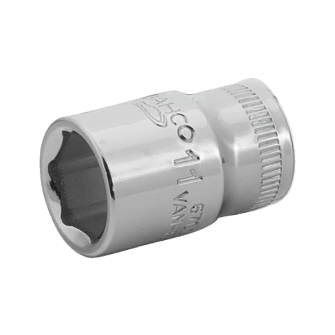 Vaso con cuadradillo de 1/4", perfil hexagonal de 8 mm y acabado pulido fino Bahco 6700SM-8