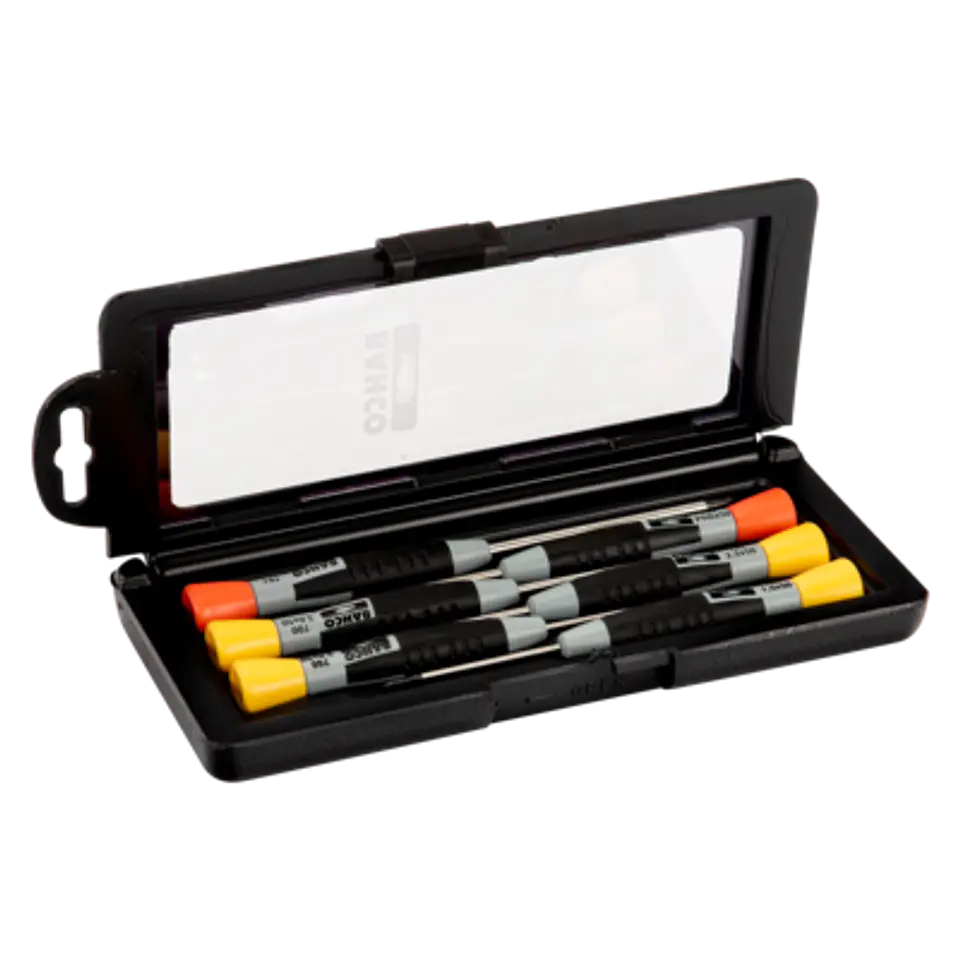 Juego de 6 destornilladores de precisión para tornillos ranurados y Phillips, 1,5-3- mm/PH0-PH1 Bahco 706-1 1