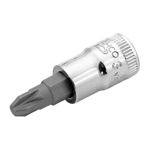 Vaso con punta y cuadradillo de 1/4" para tornillos Pozidriv PZ3 Bahco 6709PZ-3