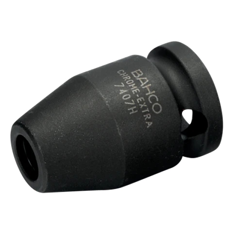 Adaptador para portapuntas hexagonal de 1/4" con cuadradillo de 3/8" y acabado fosfatado (26 mm) Bahco 7407H