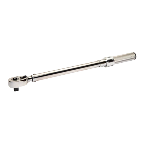 Llave dinamométrica mecánica de disparo ajustable con escala marcada y cabeza fija de carraca. Mango de metal Bahco 7455-500