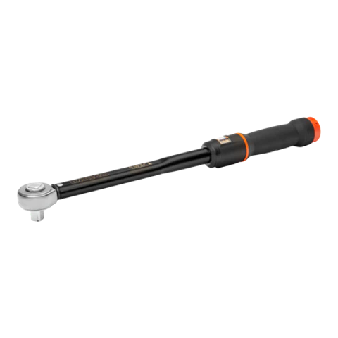 Llave dinamométrica mecánica de disparo ajustable con visor y cabeza de carraca fija con cuadradillo pasante Bahco 74WR-50
