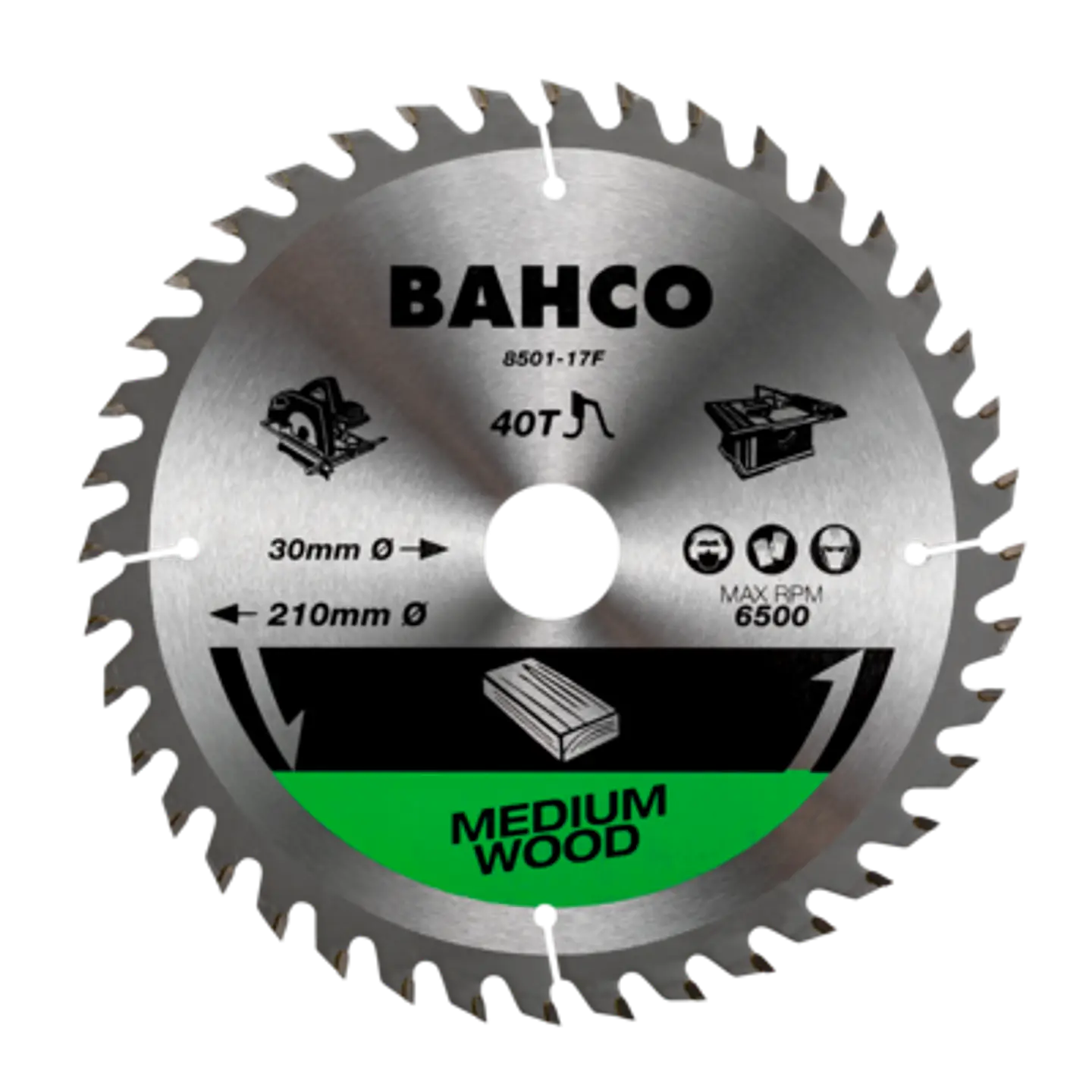 Hoja de sierra circular con 60 dientes para sierras portátiles/de mesa en madera de 230 mm x 30 mm Bahco 8501-230-30-60XF 1