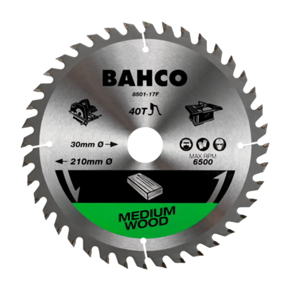 Hoja de sierra circular con 60 dientes para sierras portátiles/de mesa en madera de 230 mm x 30 mm Bahco 8501-230-30-60XF 1
