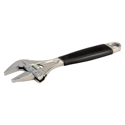 Llave ajustable "inglesa"de moleta central de gran apertura ERGO™ de 38 mm con mango de goma y acabado cromado de 218 mm Bahco 9031 C