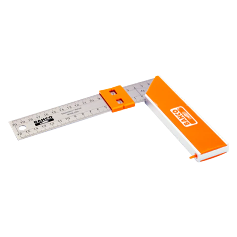 Escuadra de carpintero con hoja de acero inoxidable y marcador deslizante, 250 mm Bahco 9048-250
