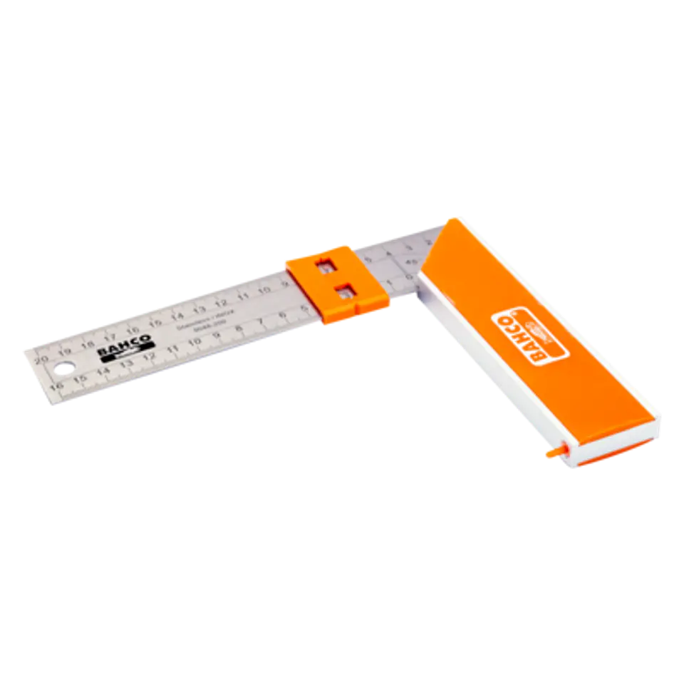 Escuadra de carpintero con hoja de acero inoxidable y marcador deslizante, 250 mm Bahco 9048-250 1
