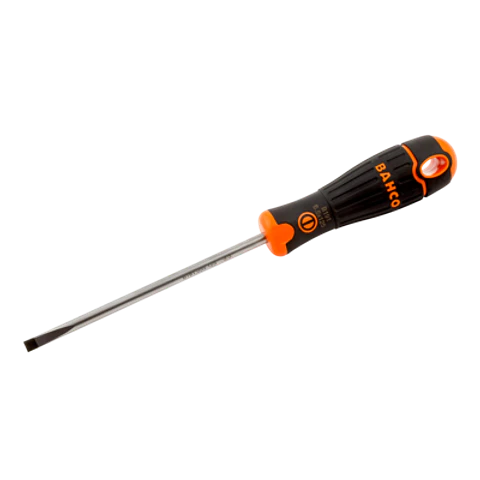 Destornillador de punta recta ranurada BahcoFit con agarre de goma, 1,2 mm x 6,5 mm x 150 mm Bahco B191.065.150