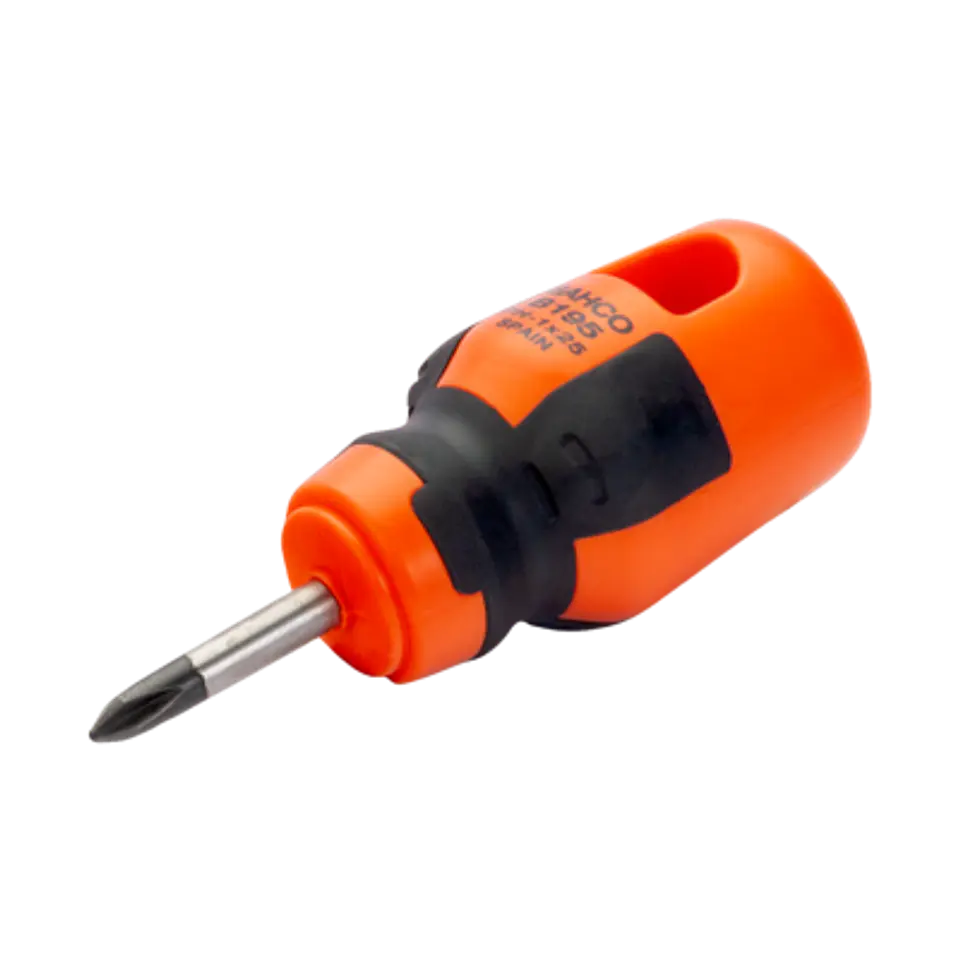 Destornillador Phillips BahcoFit con mango de goma Stubby (PH1 x 25 mm) Bahco B195.001.025 1