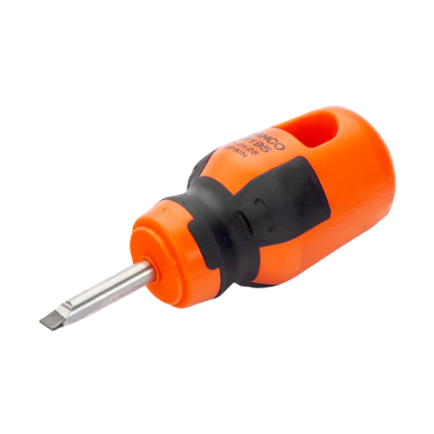 Destornillador de punta recta BahcoFit con mango de goma Stubby (1,2 x 6 x 25 mm) Bahco B195.060.025