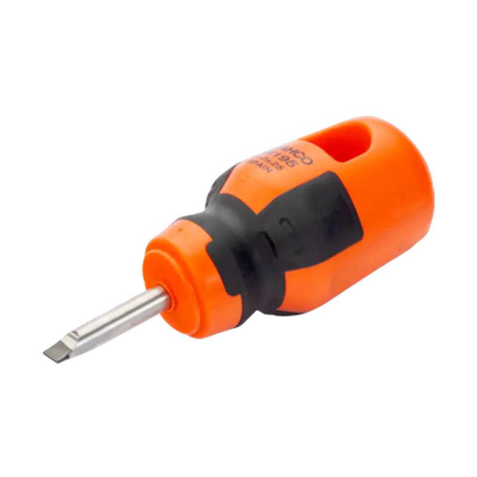 Destornillador de punta recta BahcoFit con mango de goma Stubby (1,2 x 6 x 25 mm) Bahco B195.060.025 1