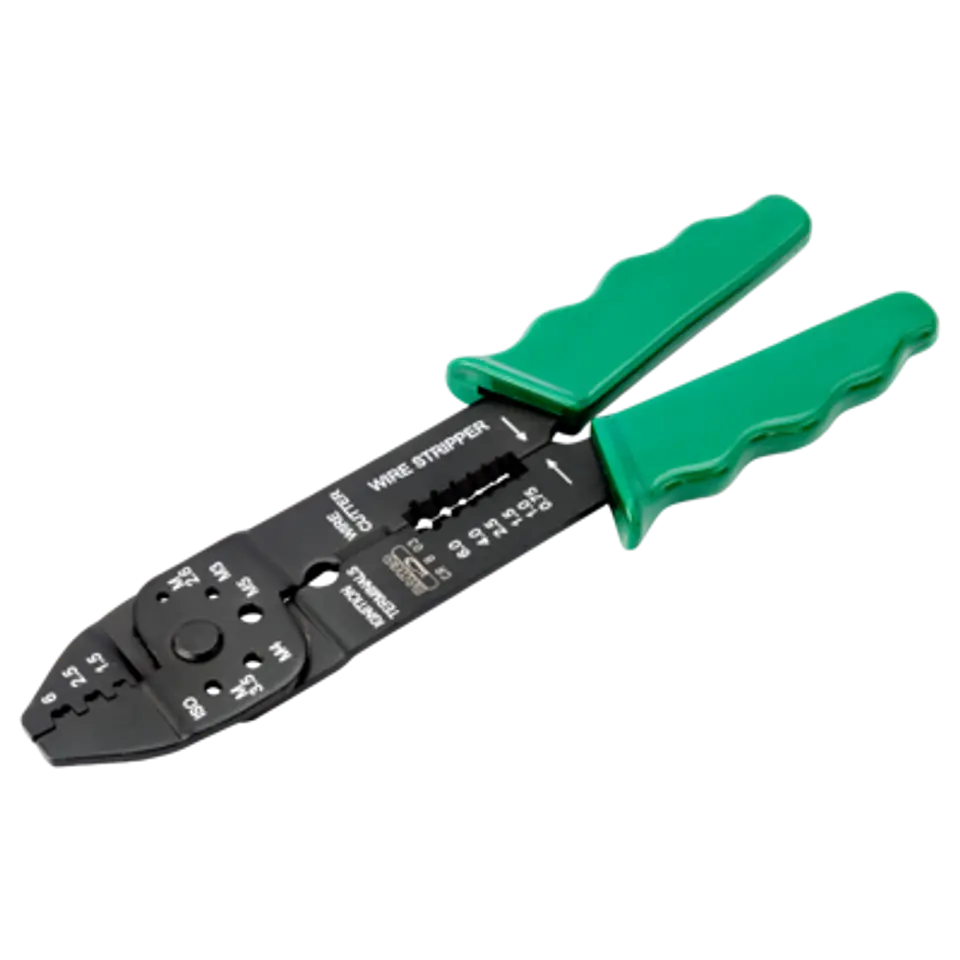 Alicates para engastado/corte/pelado con mango verde 14 AWG-10 AWG Bahco CR B 03 1