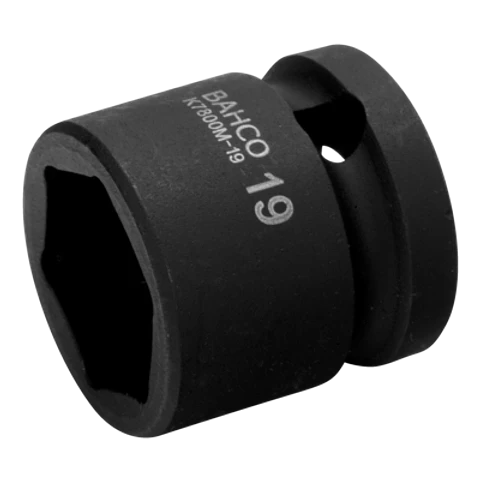 Vaso de impacto ultracorto con cuadradillo de 1/2" con perfil hexagonal de 15 mm y acabado fosfatado Bahco K7800M-15