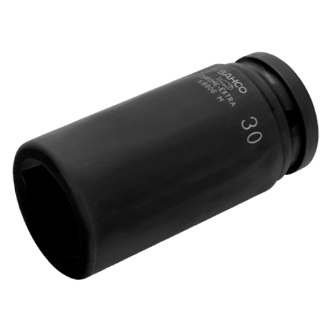 Vaso de impacto de serie larga con cuadradillo de 3/4" con perfil hexagonal de 24 mm y acabado fosfatado Bahco K8906M-24
